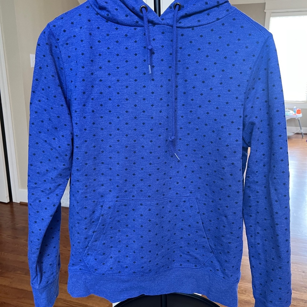 GAP Women's Blue and Navy Polka Dot Hoodie